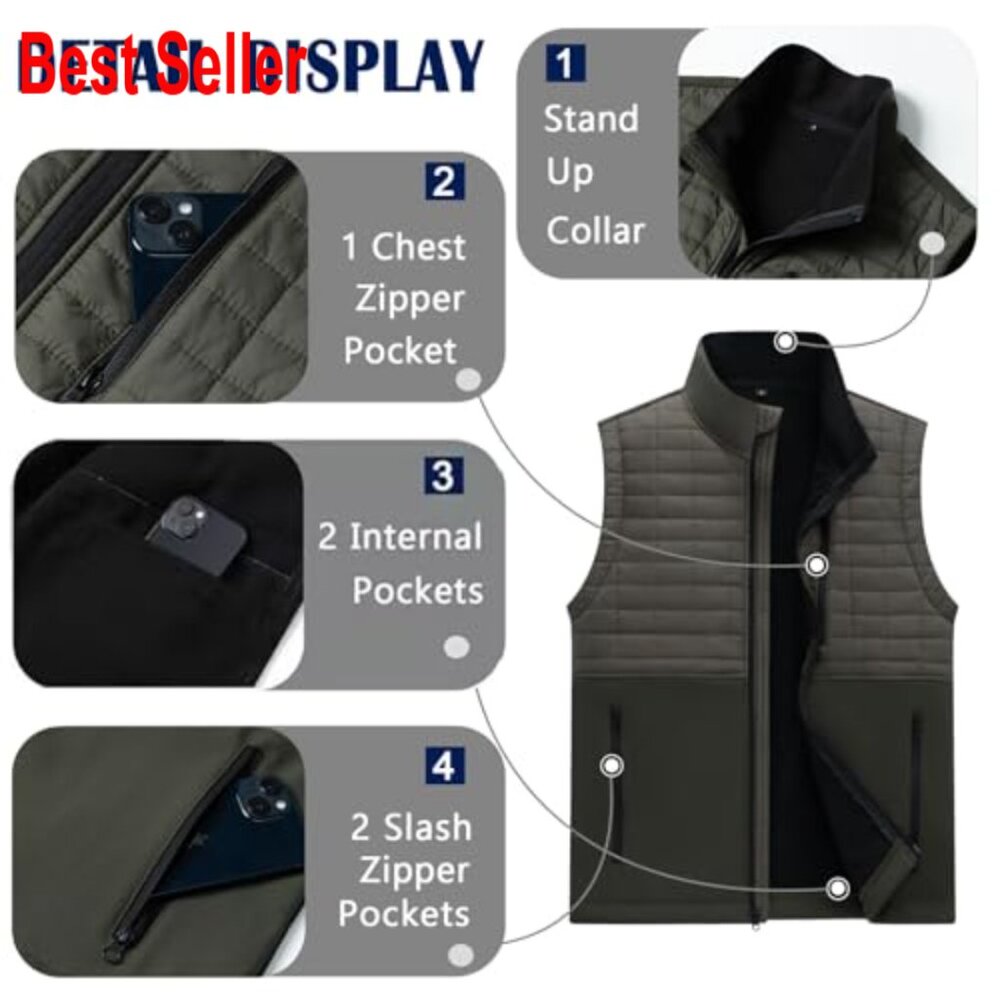 Men's Lightweight Windproof Vest Softshell Outerw… - image 3